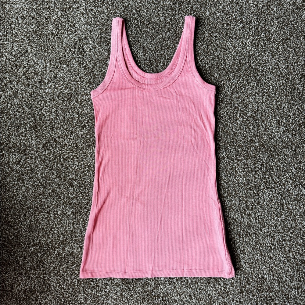 Falls Creek Women’s Ribbed Scoopneck Tank Top Coral Pink Small